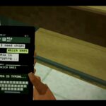 First-person gameplay: secretly replying to a phone message under a classroom desk.